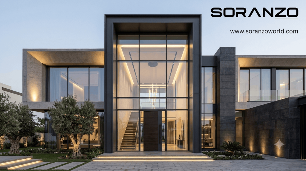 double height door front elevation